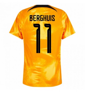Holandia Steven Berghuis #11 Koszulka Podstawowych MŚ 2022 Krótki Rękaw